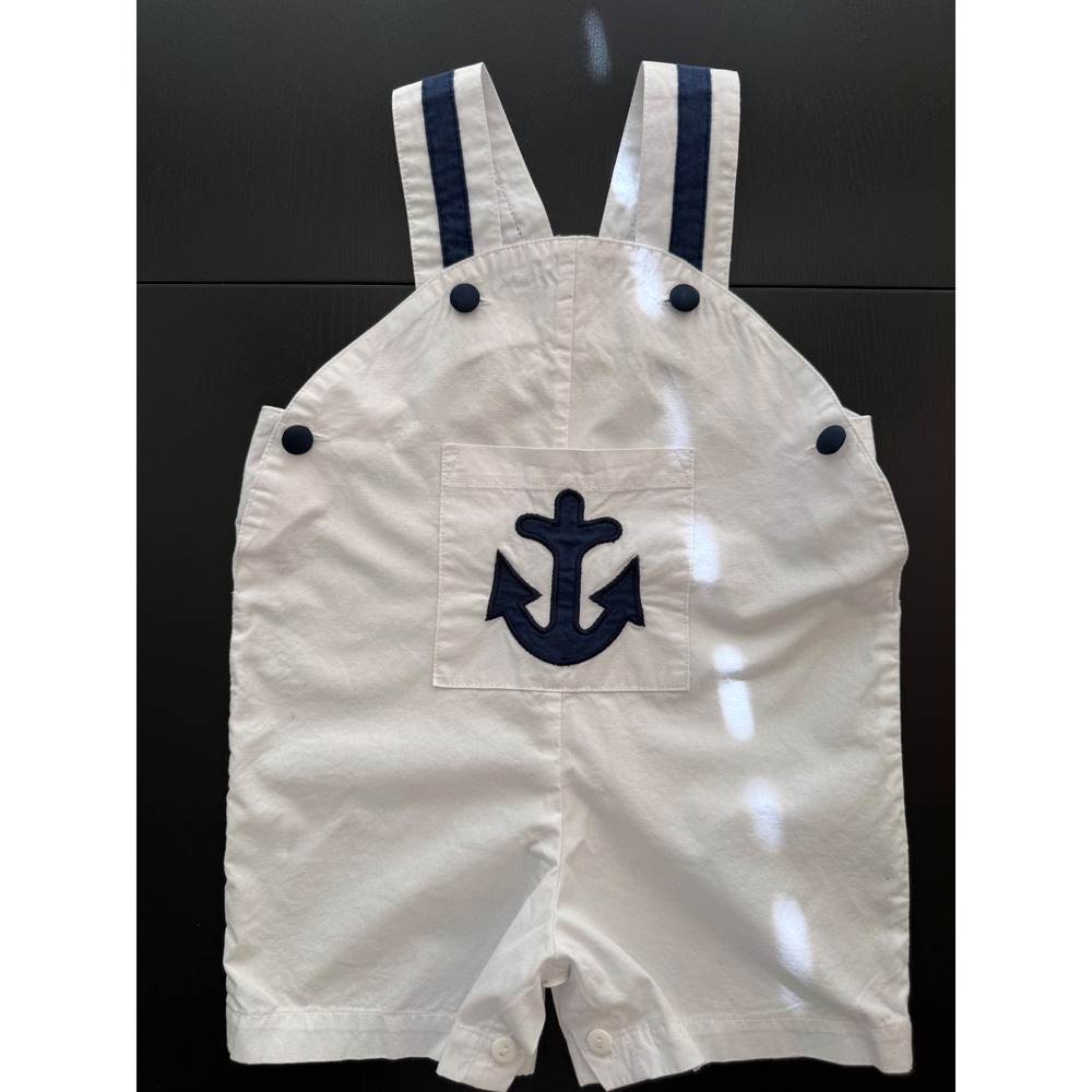 Powell Craft New England Short Overall Baby Size‎ 12-18 Months White Resortwear